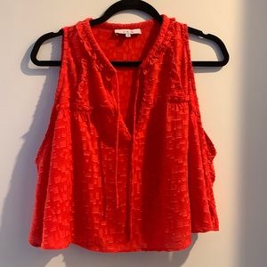 Bright Red IRO flirty crop sleeveless blouse